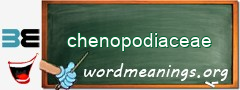 WordMeaning blackboard for chenopodiaceae